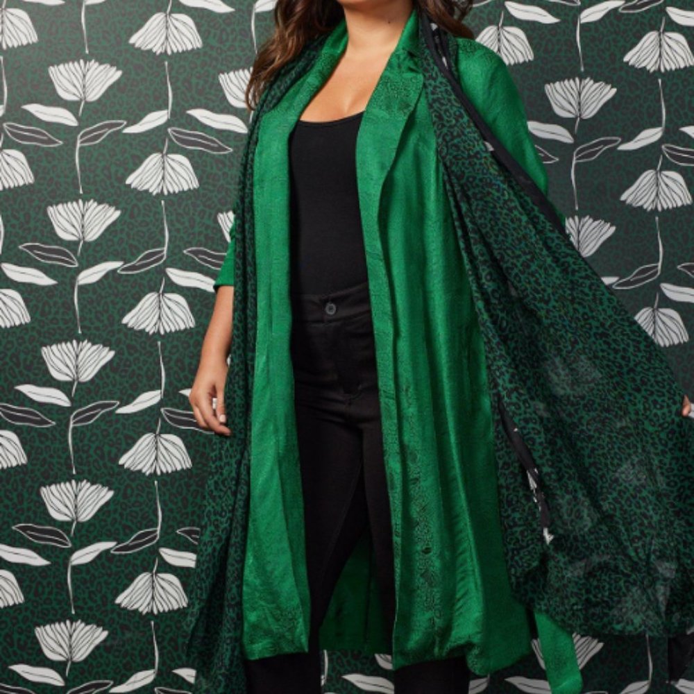 Emerald Green Trench Coat- Sylvia Mollie